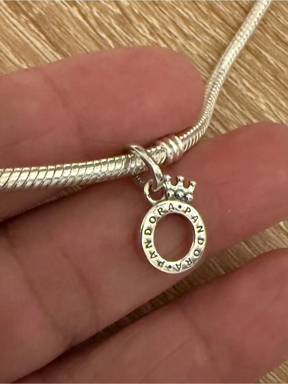 Pandora Silver Crown Ring Dangle Charm - Silver